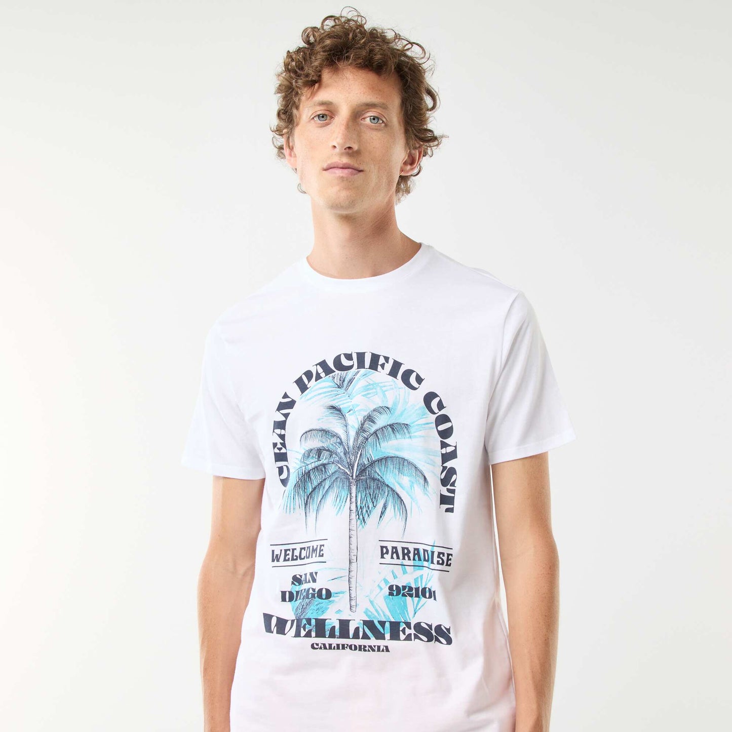 Short-sleeved printed T-shirt WHITE