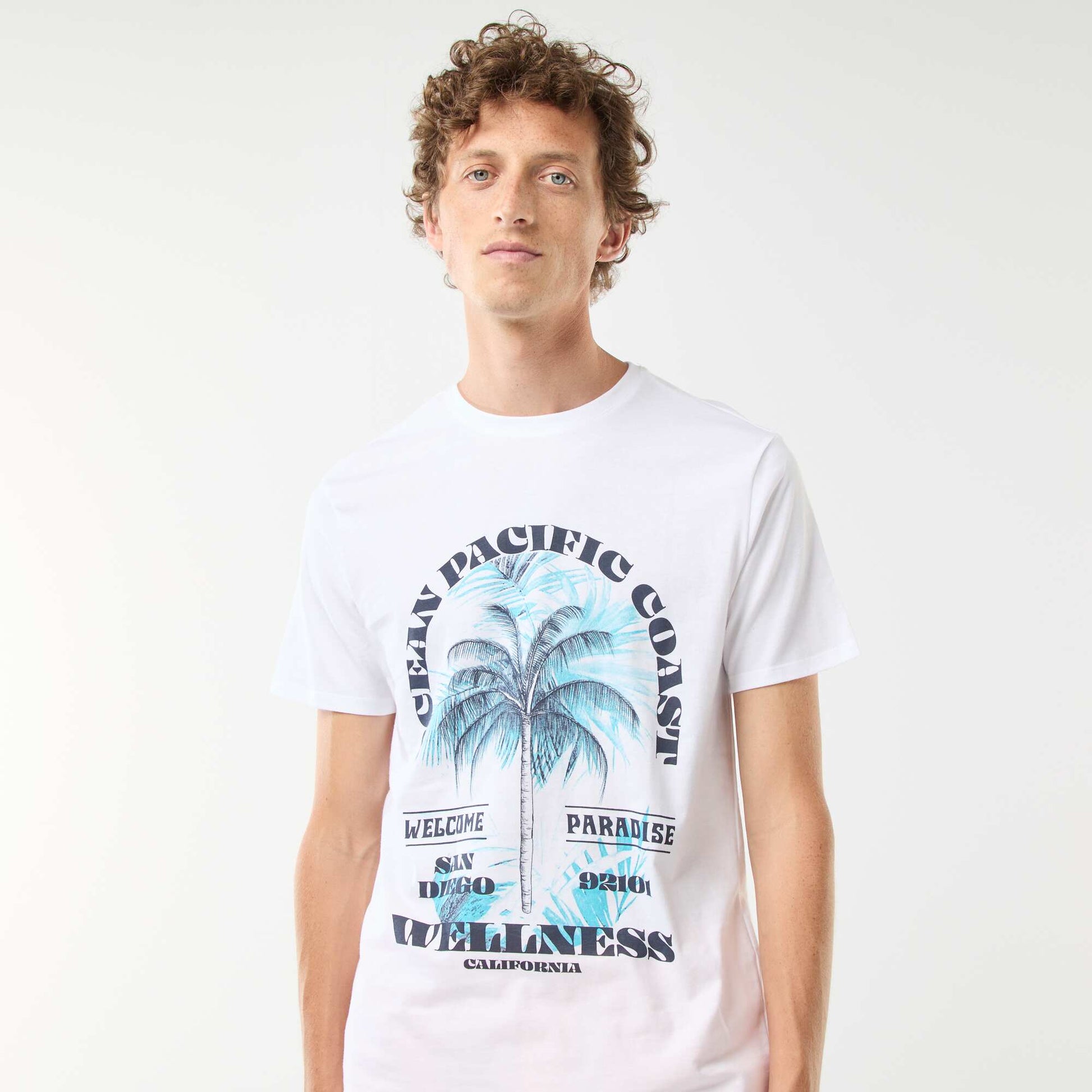 Short-sleeved printed T-shirt WHITE