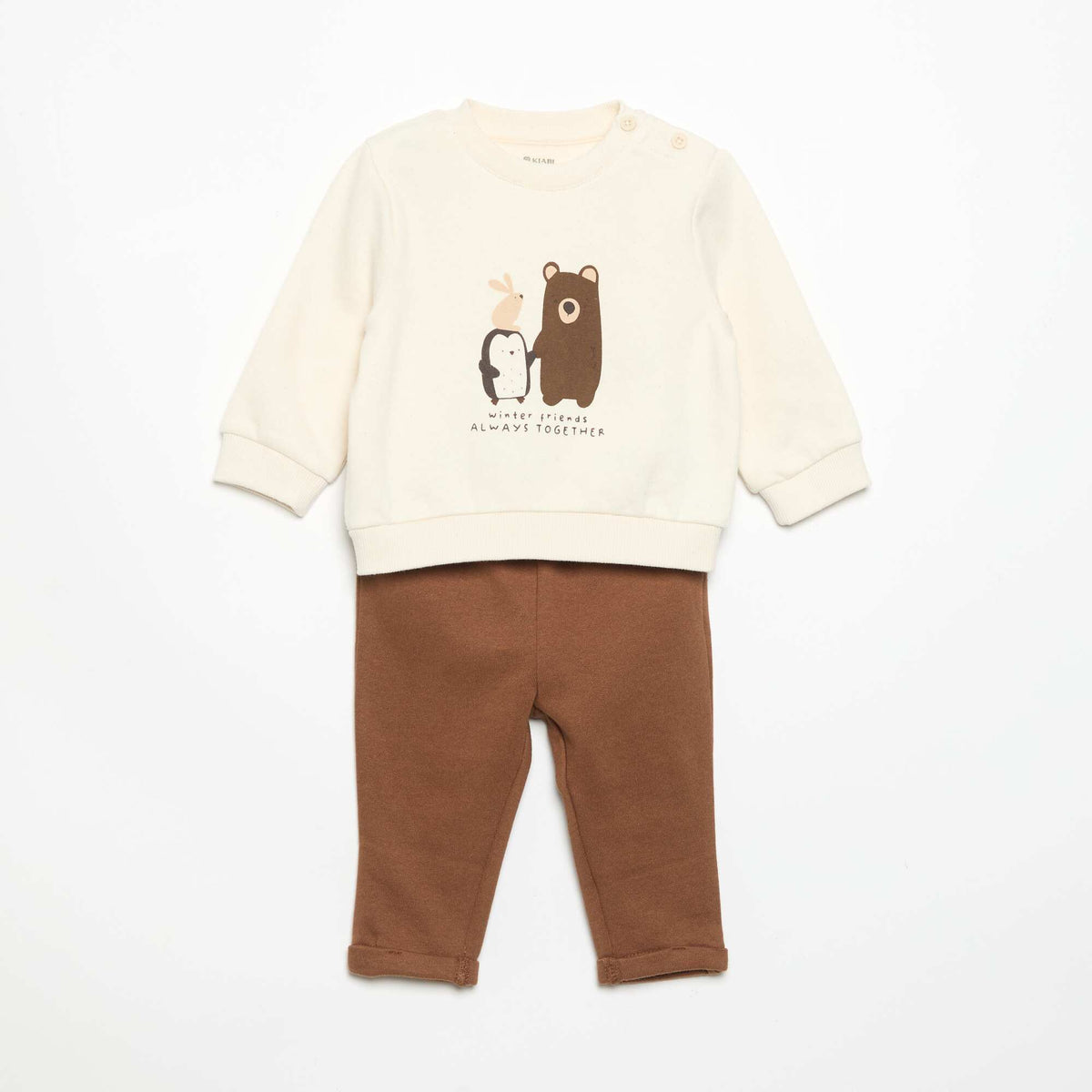 2-piece sweatshirt + trousers set BEIGE