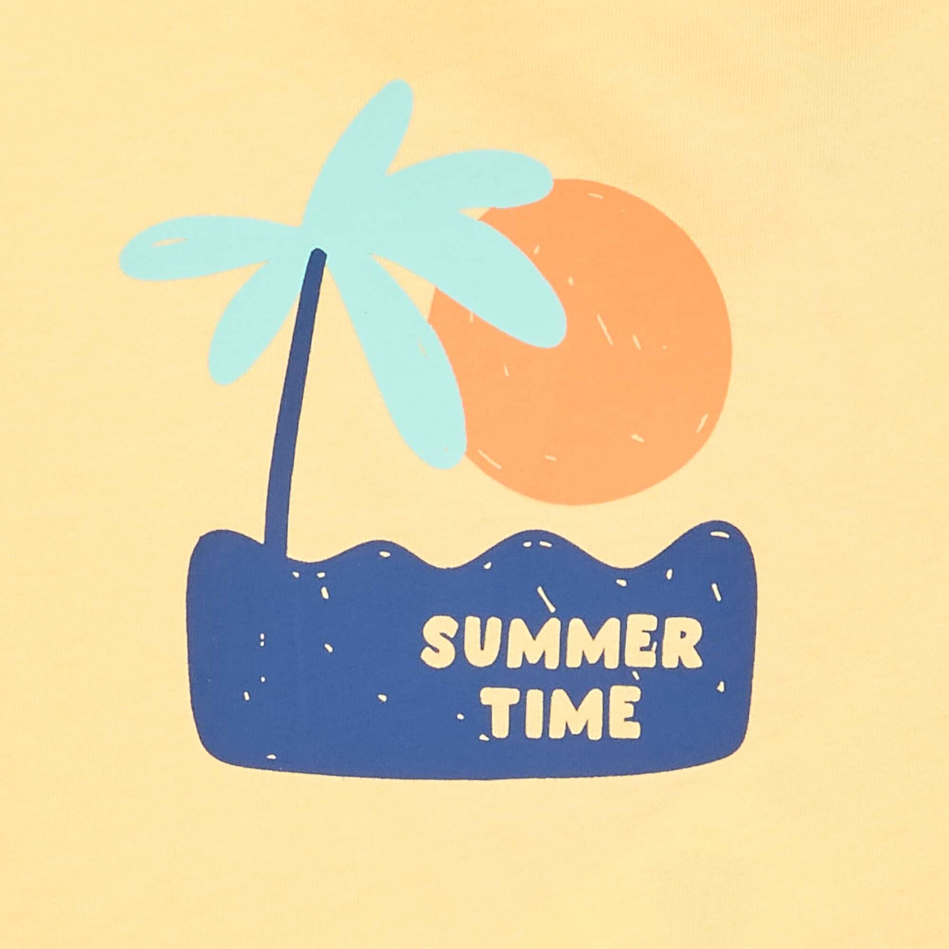Short-sleeved T-shirt with fun print YELLOW