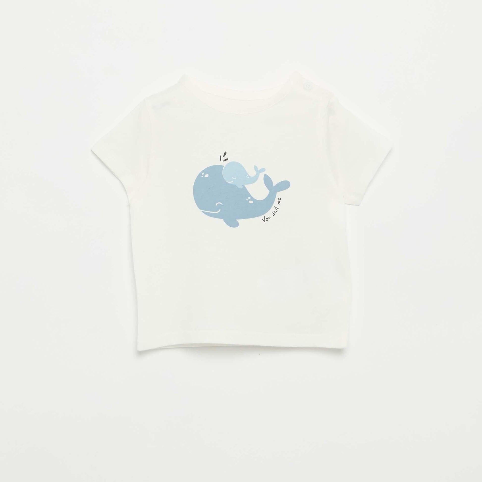 Short-sleeved T-shirt with fun print WHITE