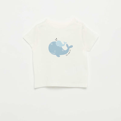 Short-sleeved T-shirt with fun print WHITE