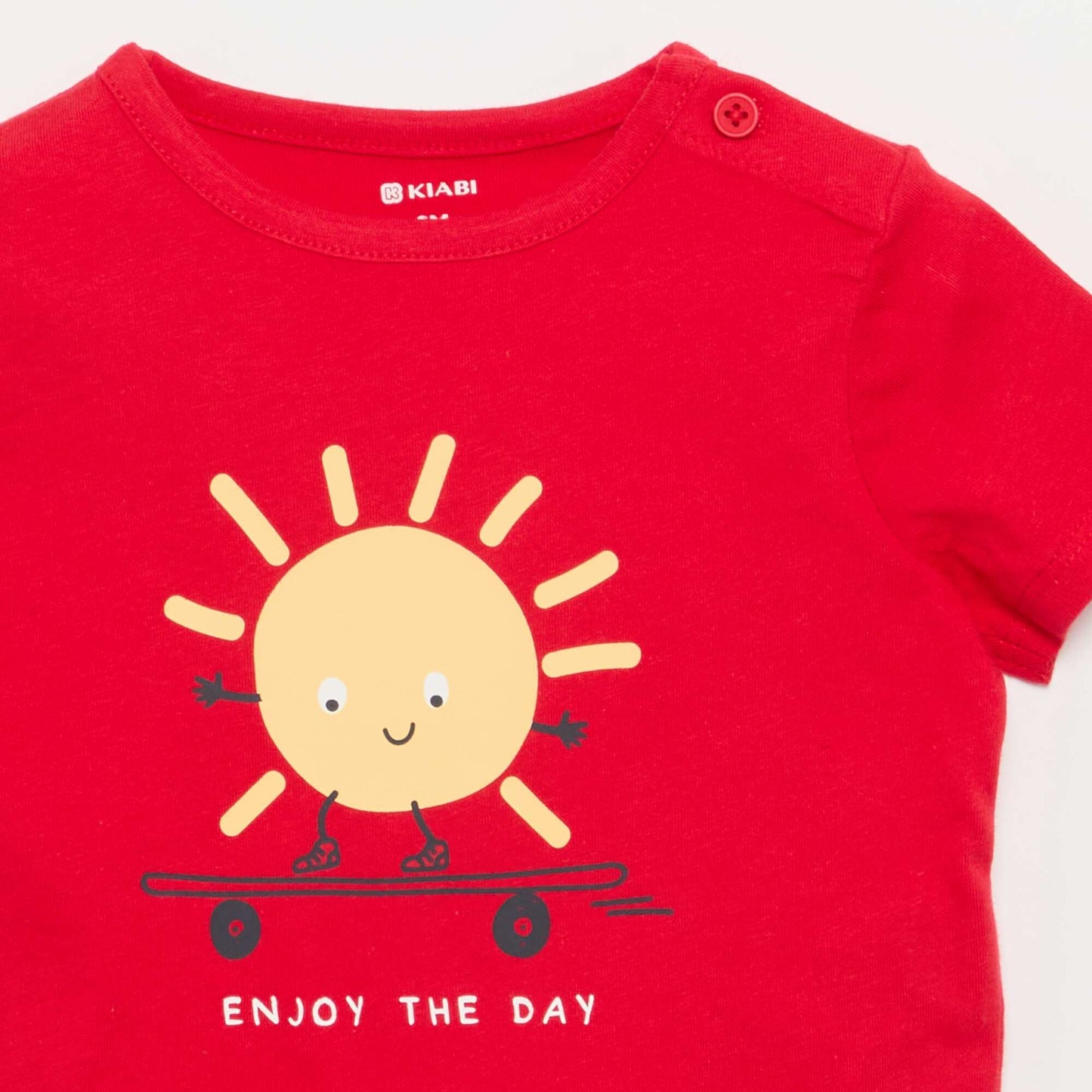 Short-sleeved T-shirt with fun print RED