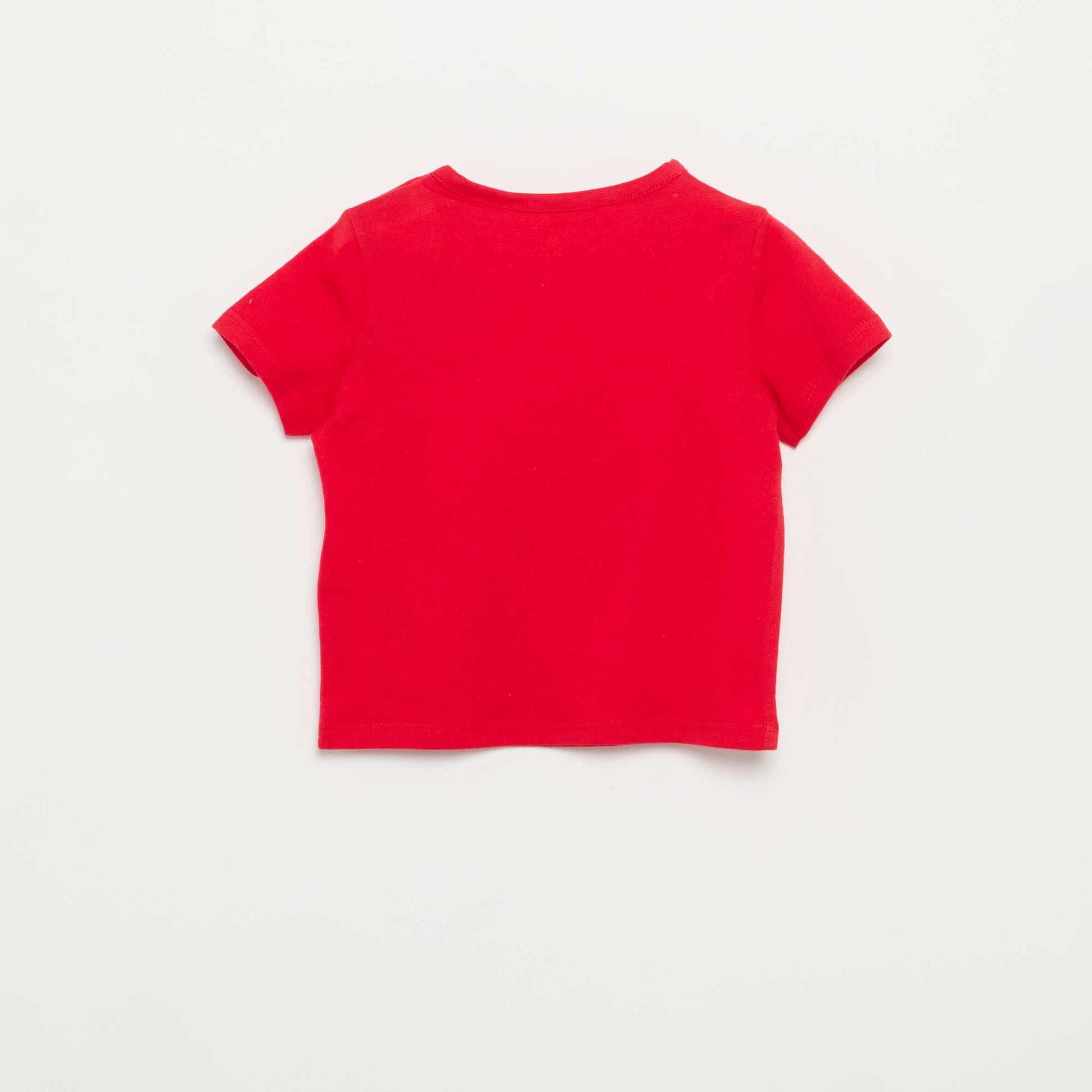 Short-sleeved T-shirt with fun print RED
