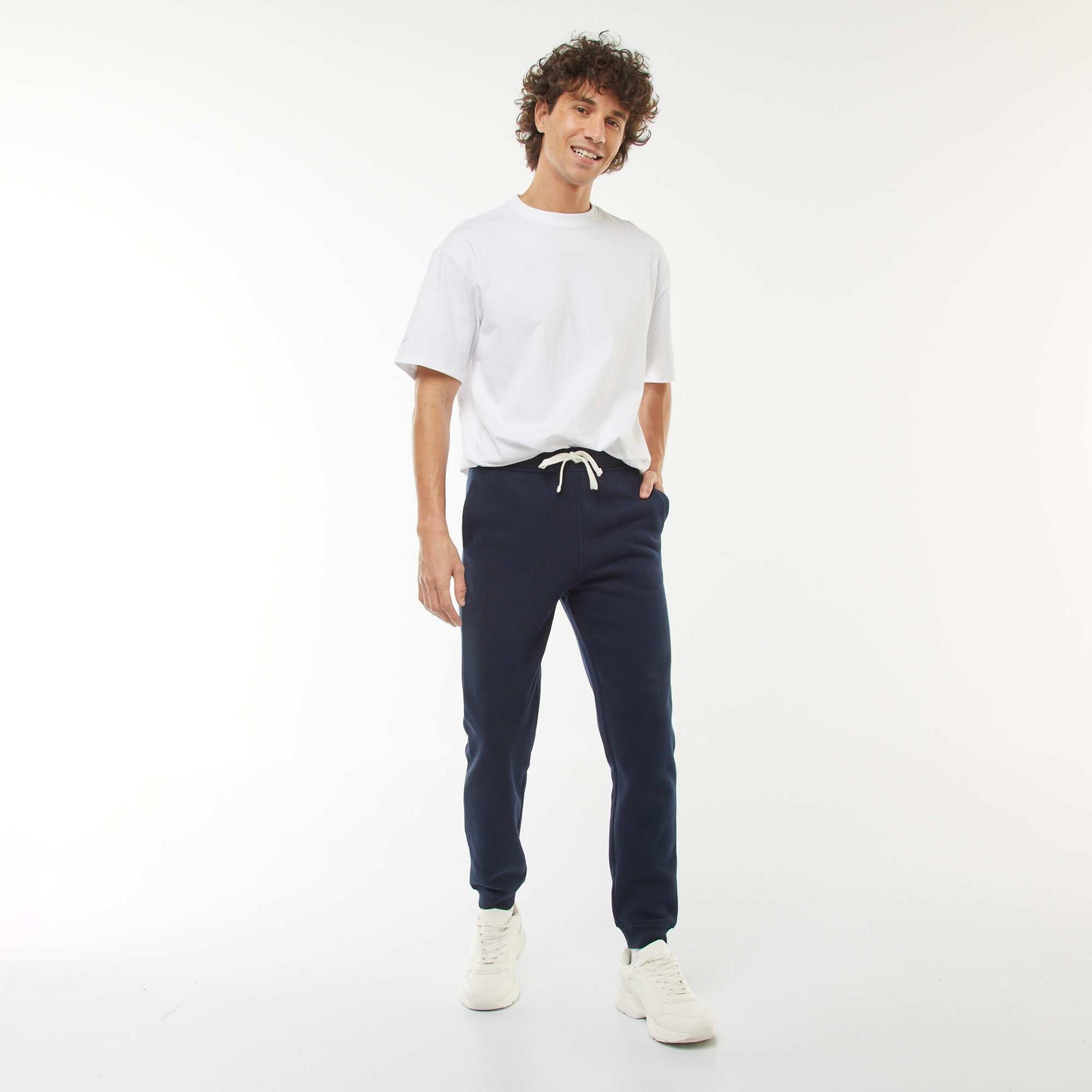 Warm fleece jogging pants BLUE