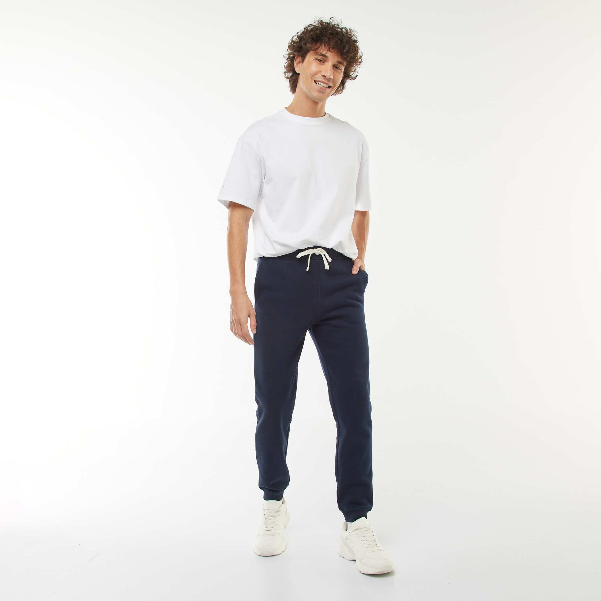 Warm fleece jogging pants BLUE