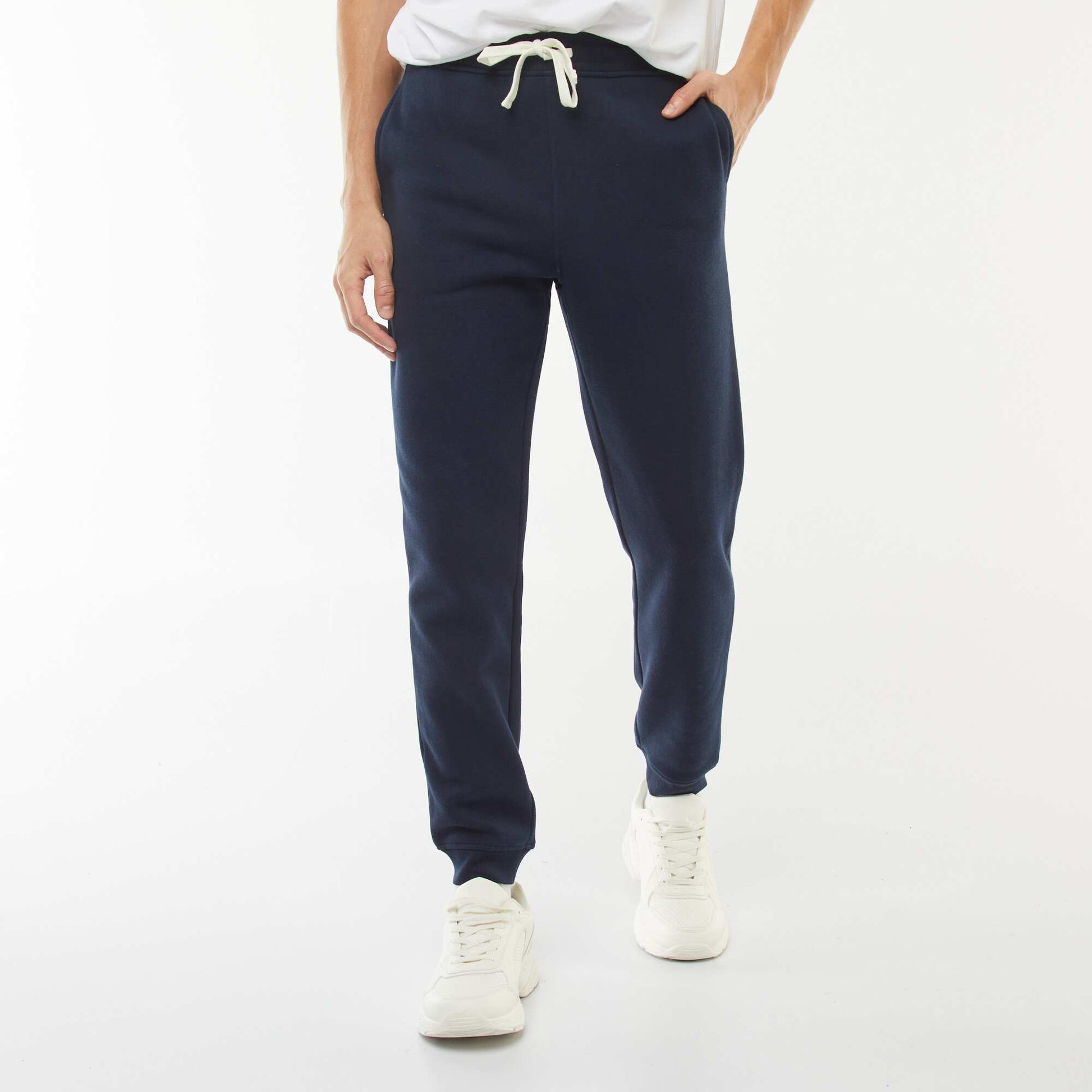 Warm fleece jogging pants BLUE