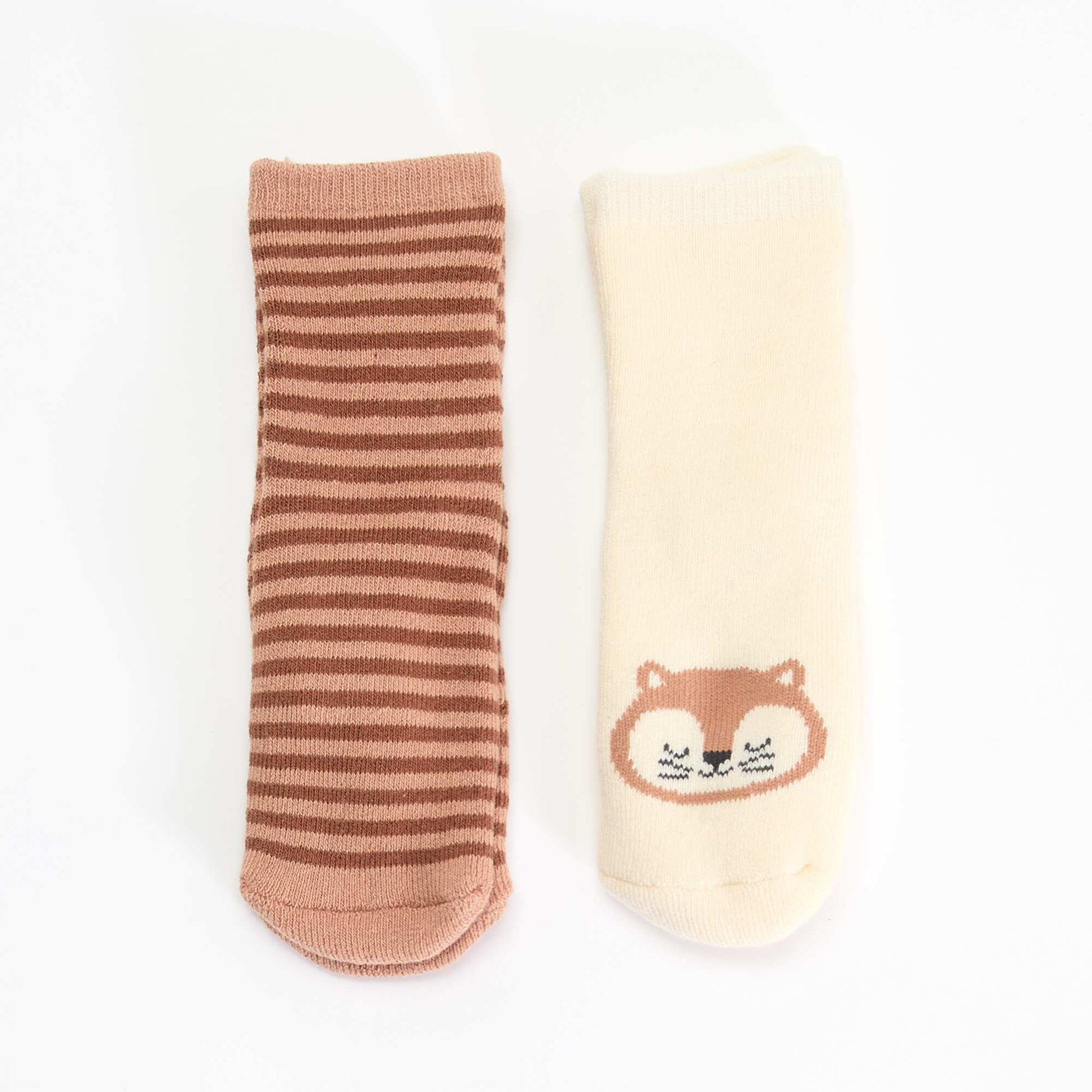 Pair of non-slip novelty socks BEIGE