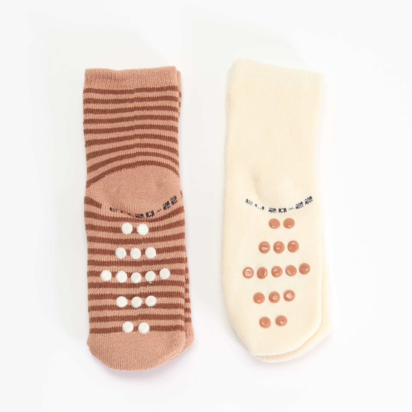 Pair of non-slip novelty socks BEIGE