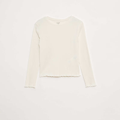 Ribbed knit T-shirt WHITE