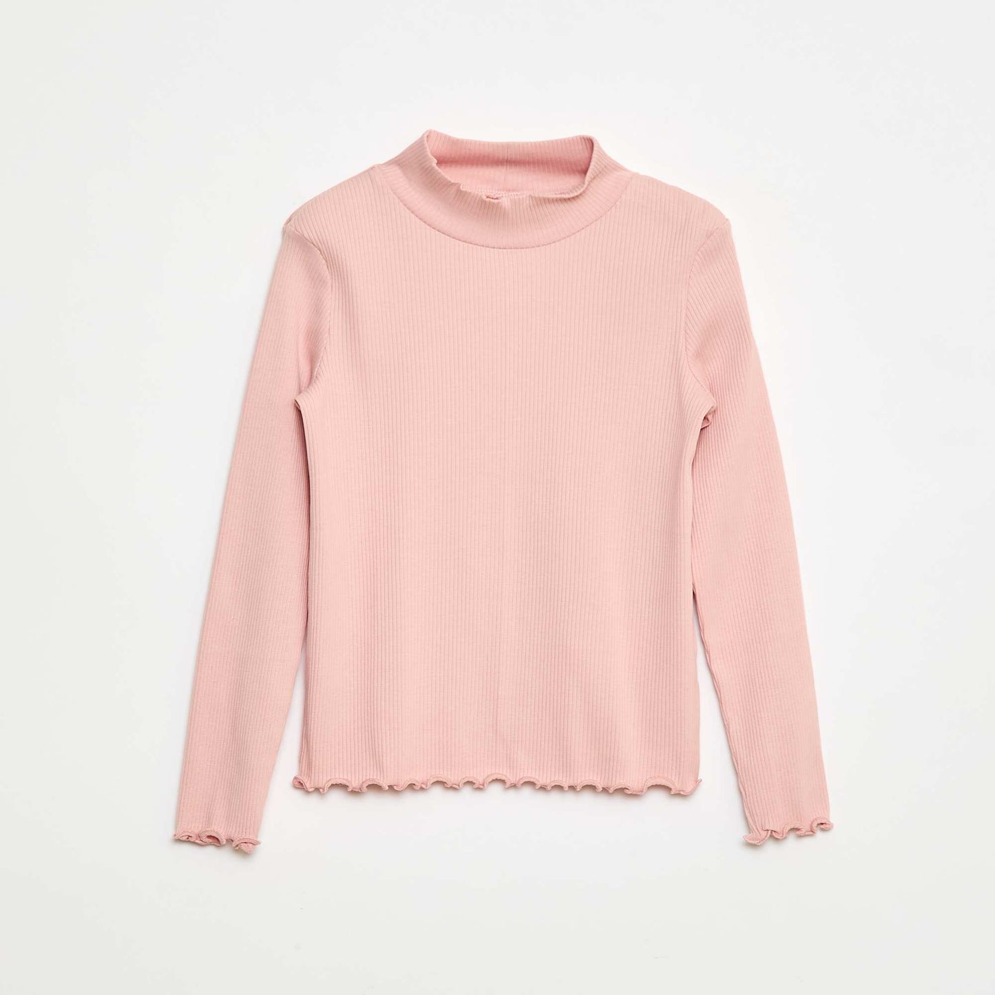 Ribbed Roll Neck Jumper PINK