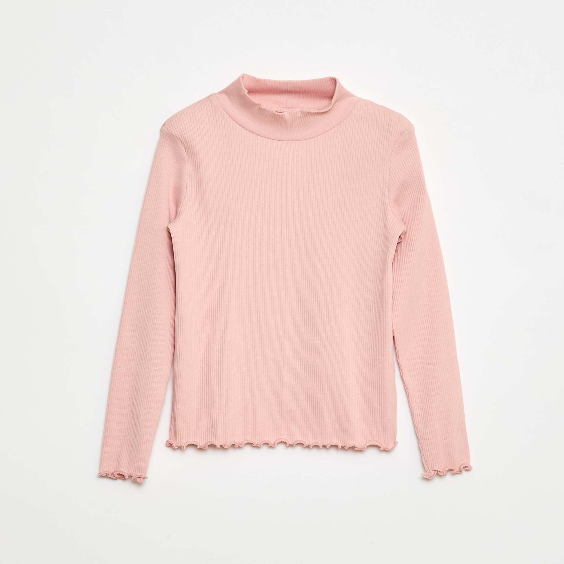 Ribbed Roll Neck Jumper PINK