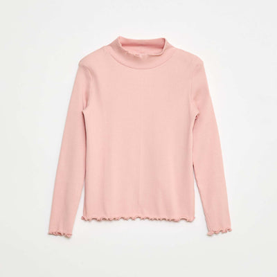 Ribbed Roll Neck Jumper PINK