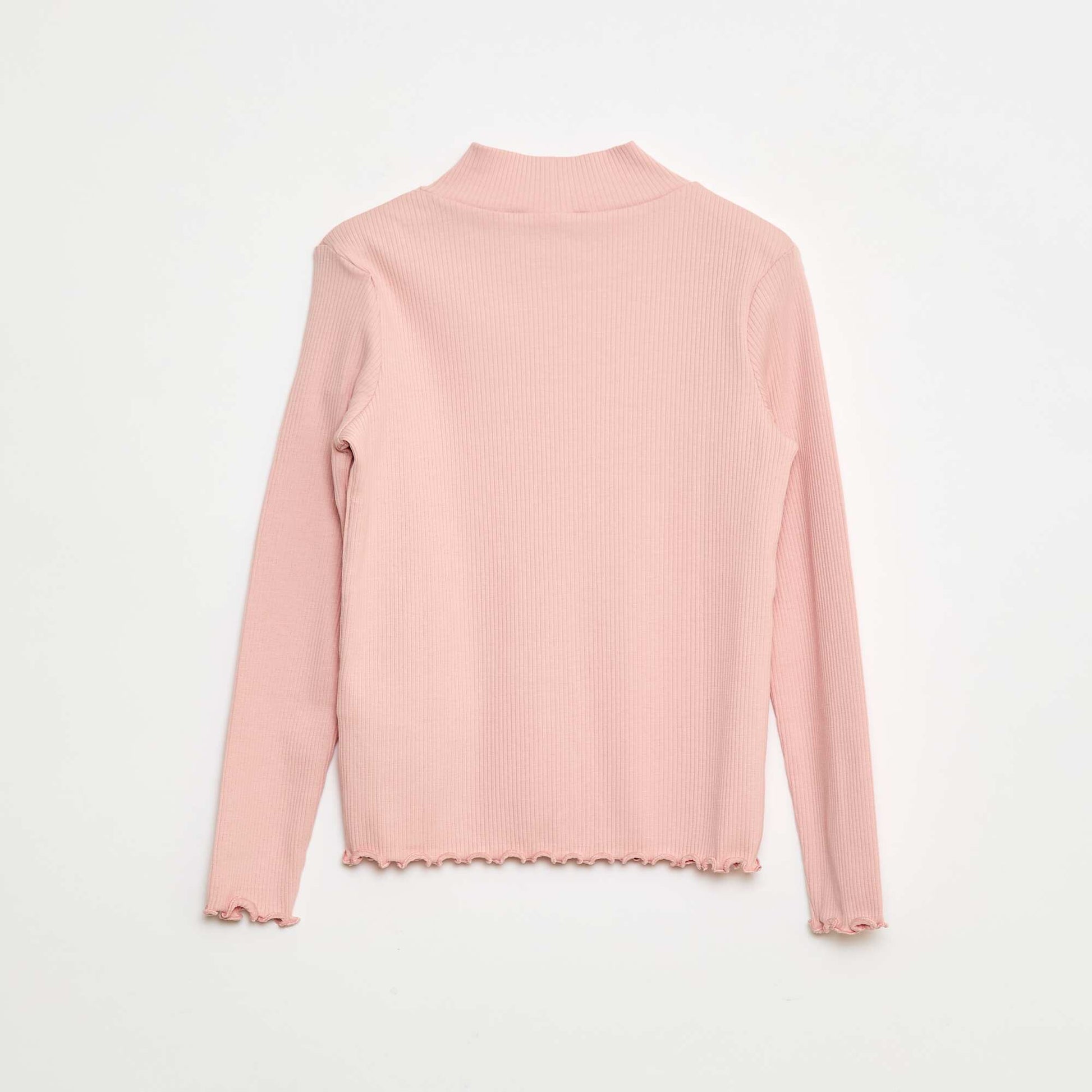 Ribbed Roll Neck Jumper PINK