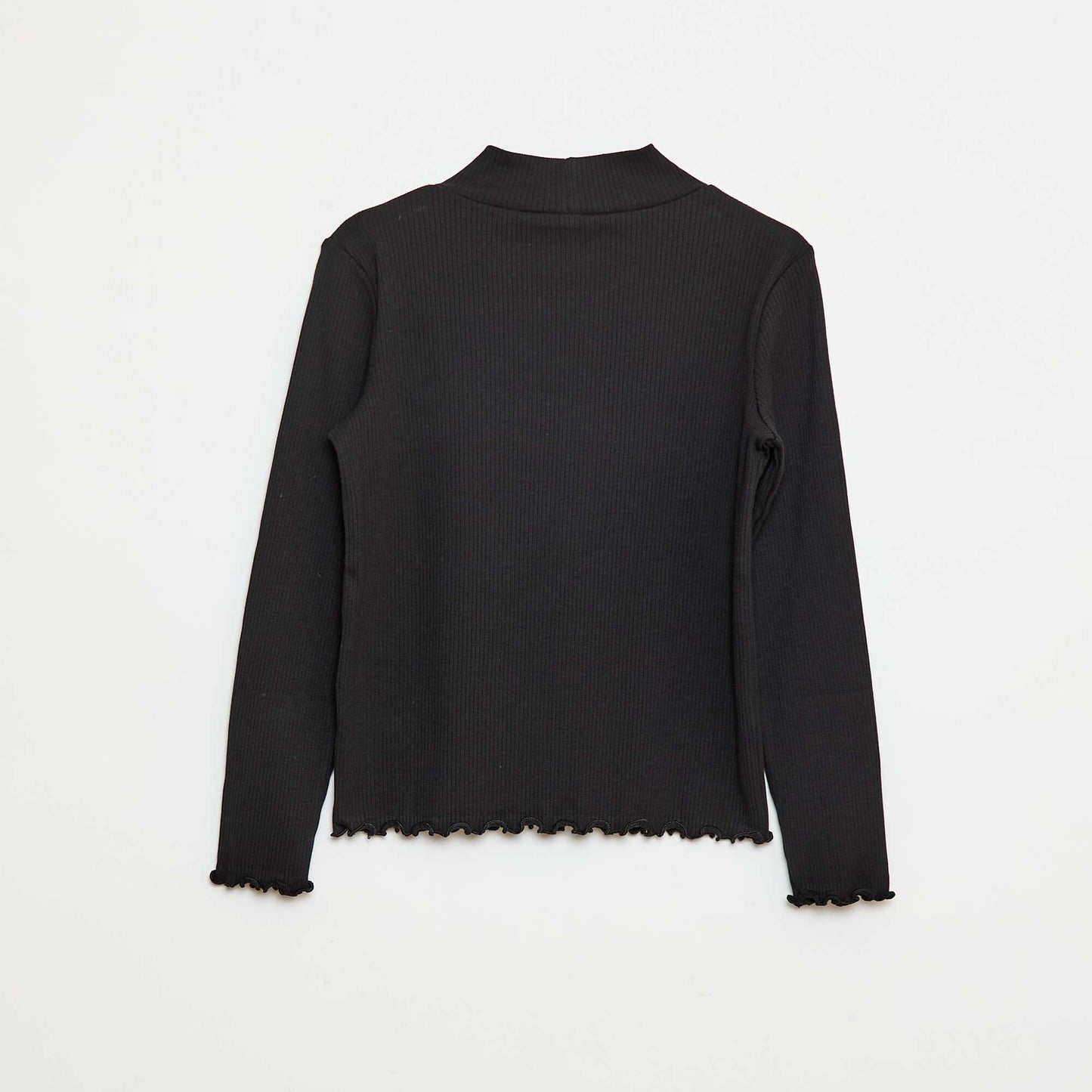 Ribbed Roll Neck Jumper BLACK