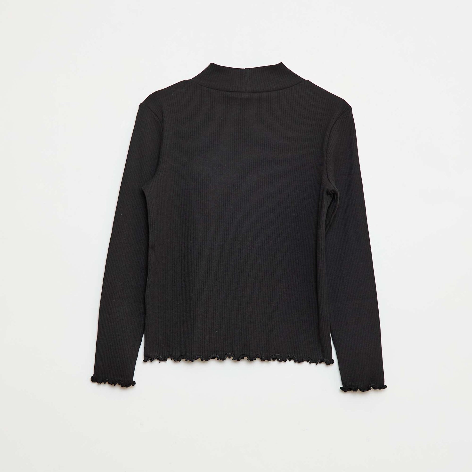 Ribbed Roll Neck Jumper BLACK