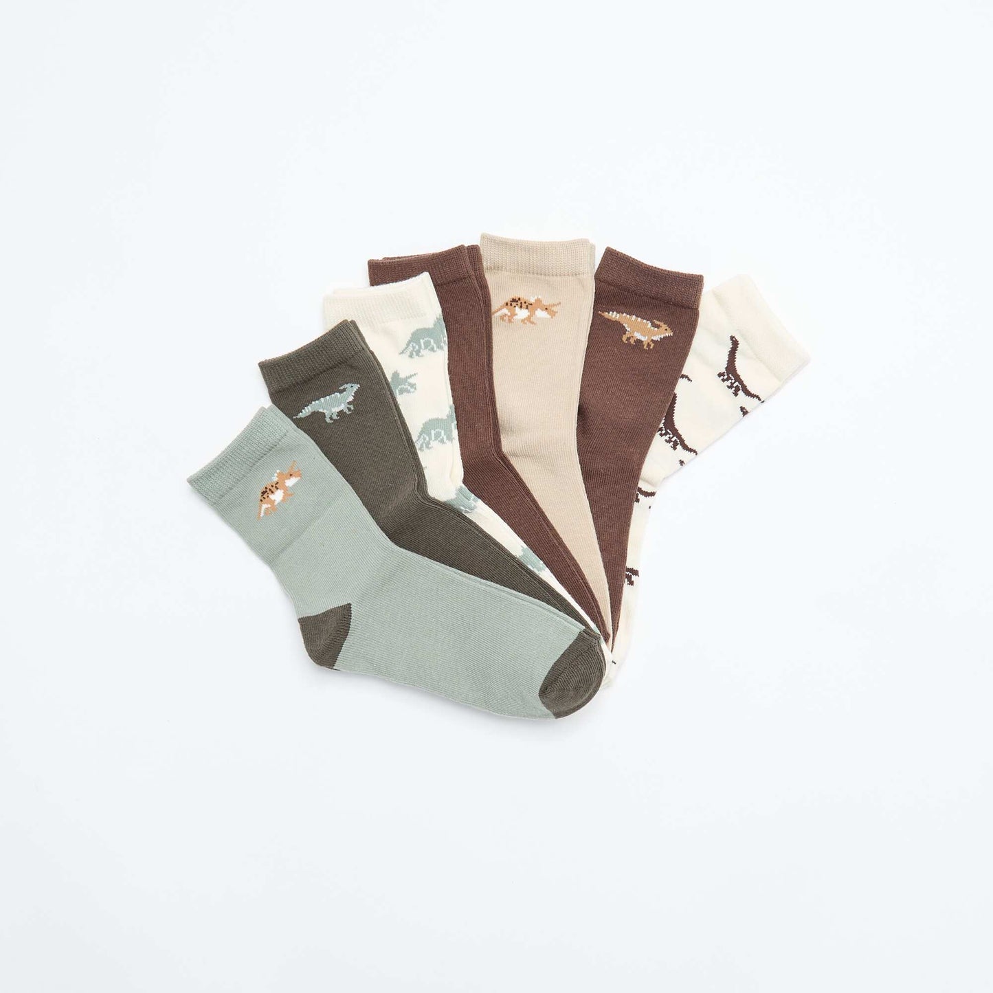 7-Pack of Printed Socks KHAKI