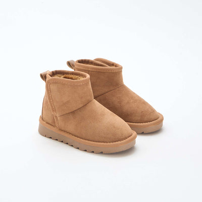 Little suede-style ubuck boots BROWN