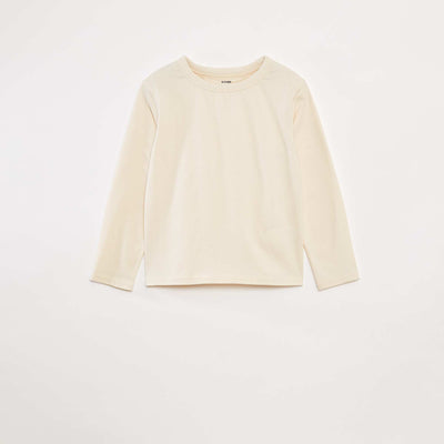 Plain long-sleeved T-shirt WHITE