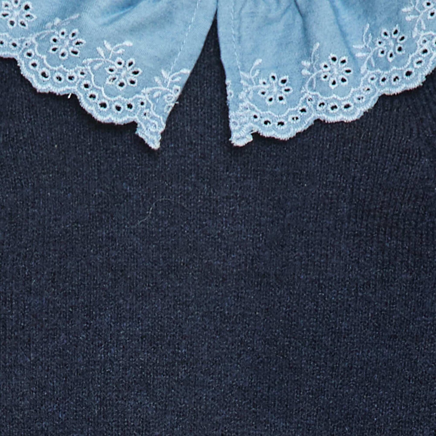 Sweater with Cotton Sleeves BLUE