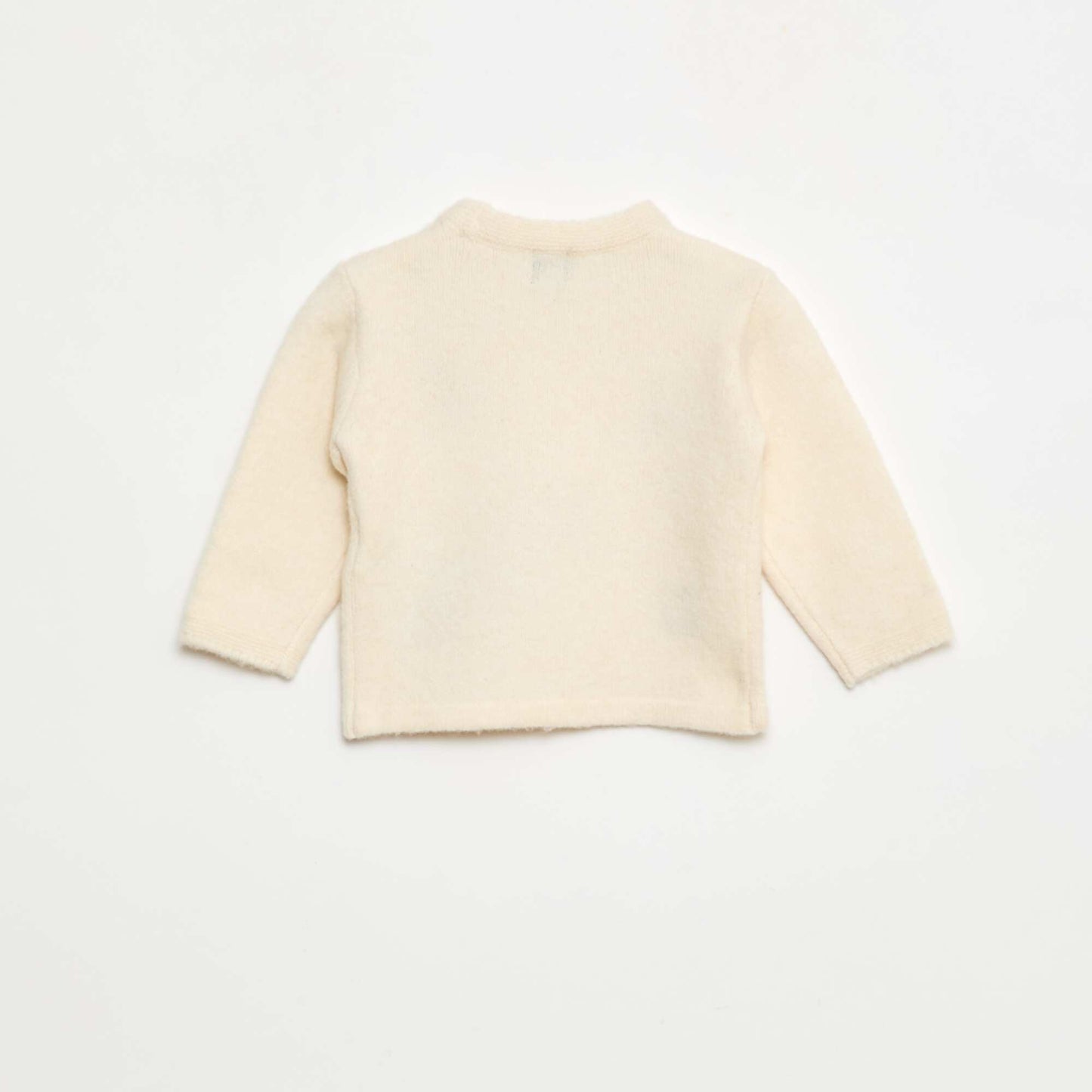 Round Neck Sweater with Embroidery WHITE