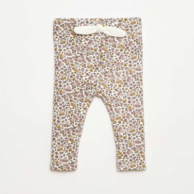 Fleece-lined Leggings with Bow WHITE