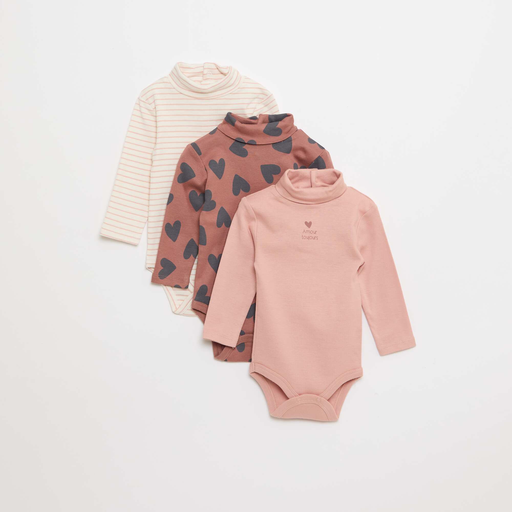 3-Pack of Durable Bodysuits PINK – Kiabi