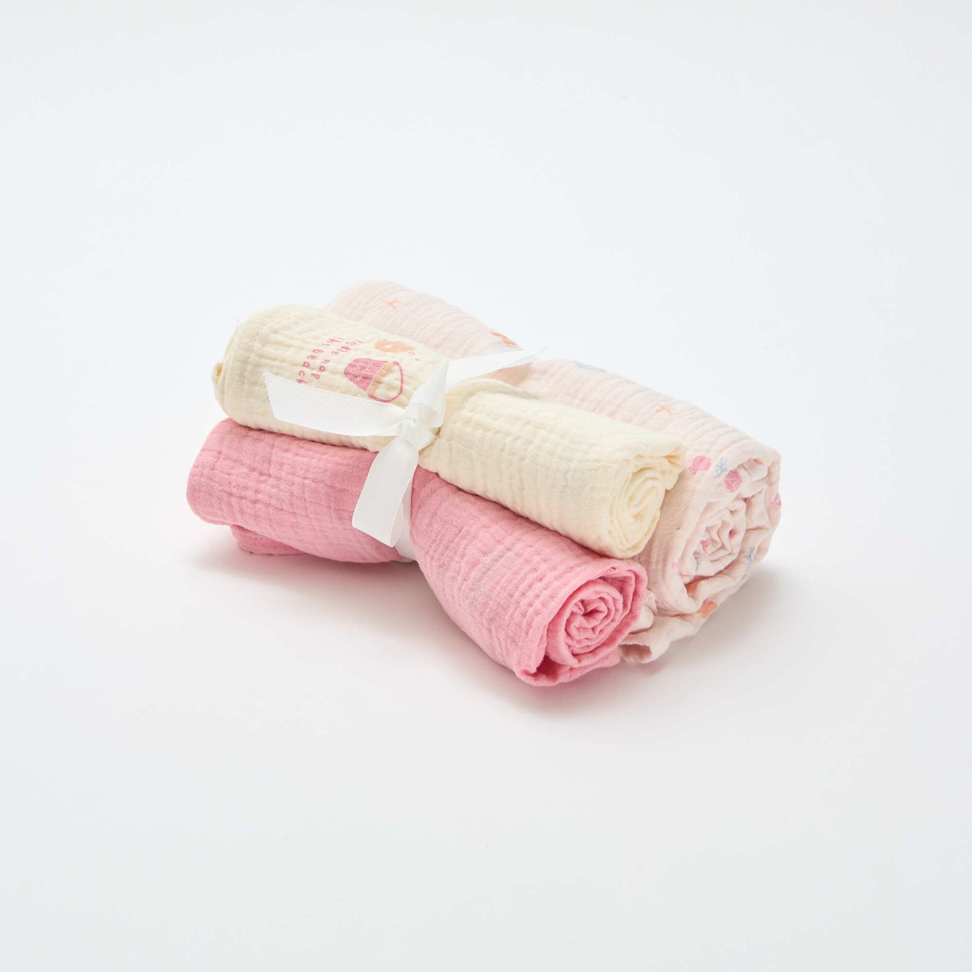 Pack of 3 cotton gauze squares PINK