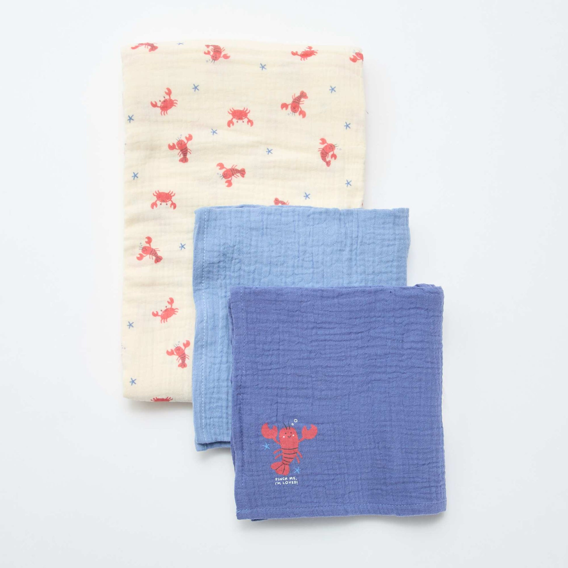 Pack of 3 cotton gauze squares BEIGE
