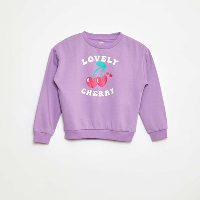 Long-sleeved sweatshirt with print PURPLE