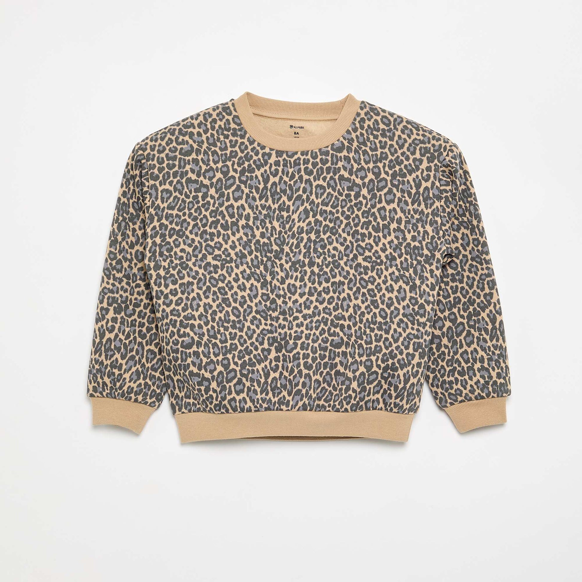 Long-sleeved sweatshirt with print BEIGE