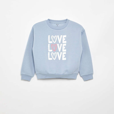 Long-sleeved printed sweatshirt BLUE