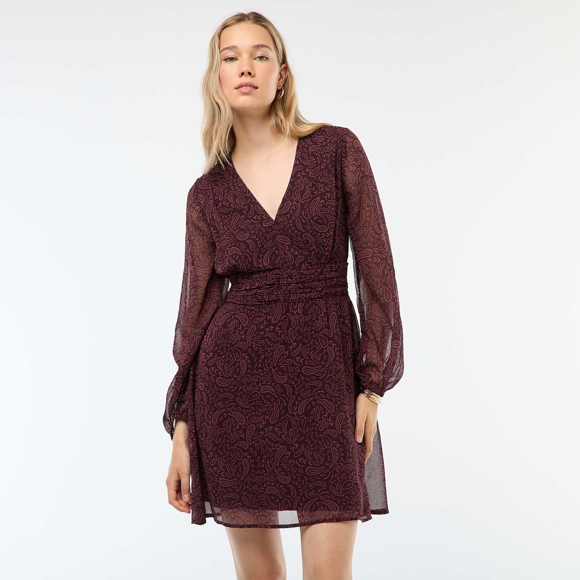 Fitted crêpe knit dress PINK