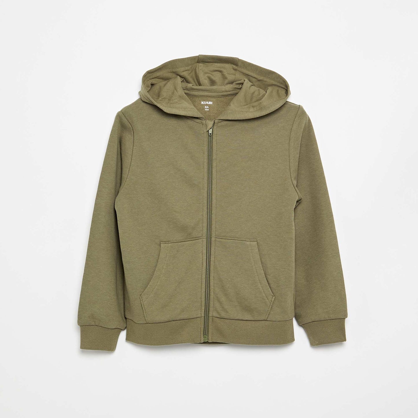 Plain Zip-Up Hoodie GREEN