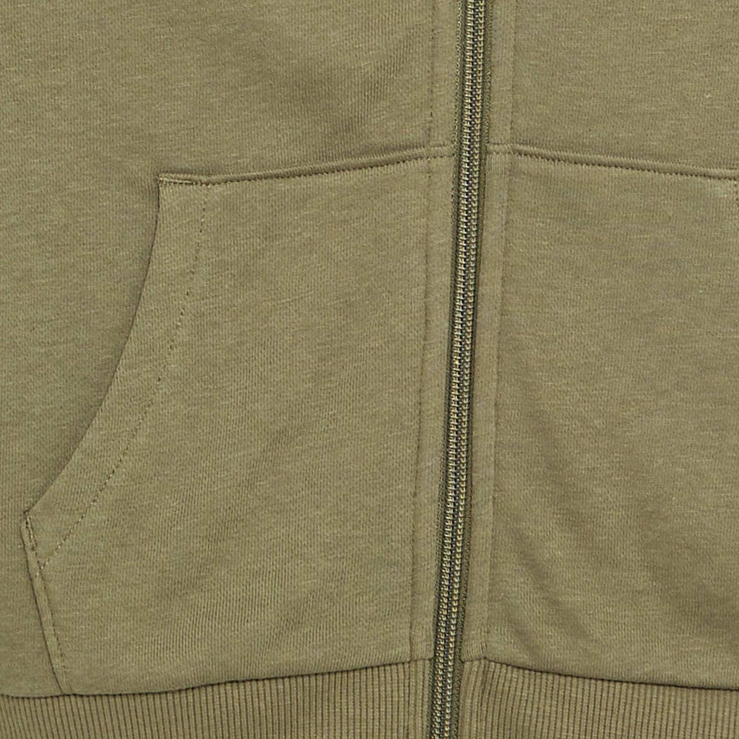 Plain Zip-Up Hoodie GREEN