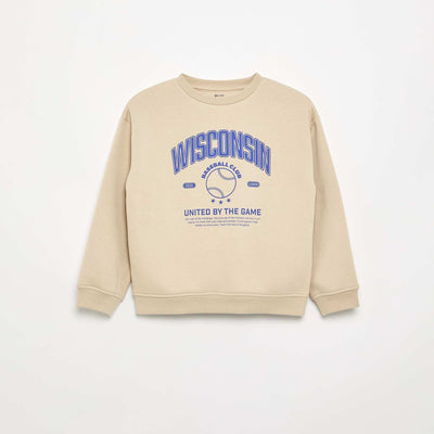 Loose-fit printed sweatshirt BEIGE