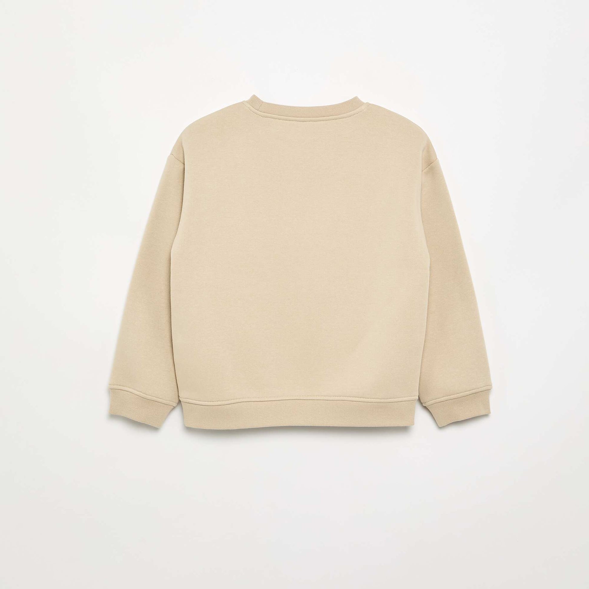 Loose-fit printed sweatshirt BEIGE