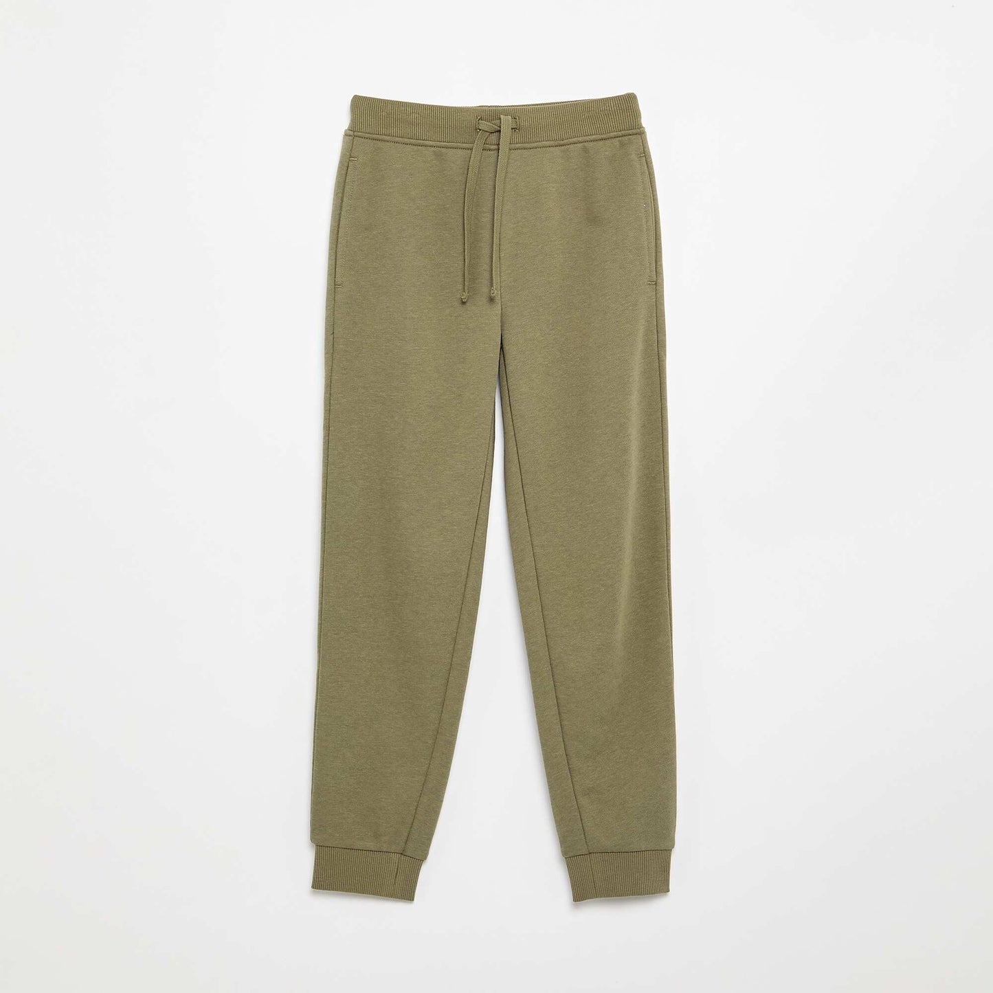 Plain joggers with elasticated waist GREEN