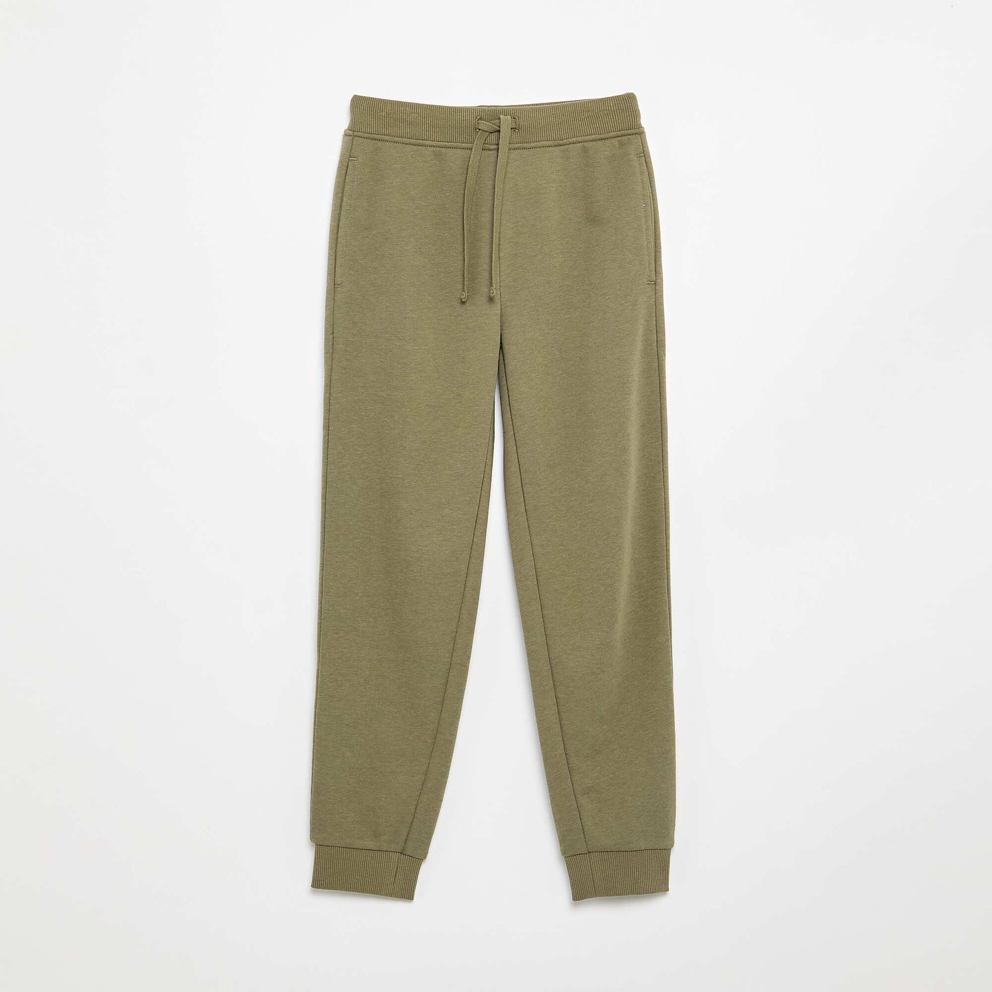 Plain joggers with elasticated waist GREEN