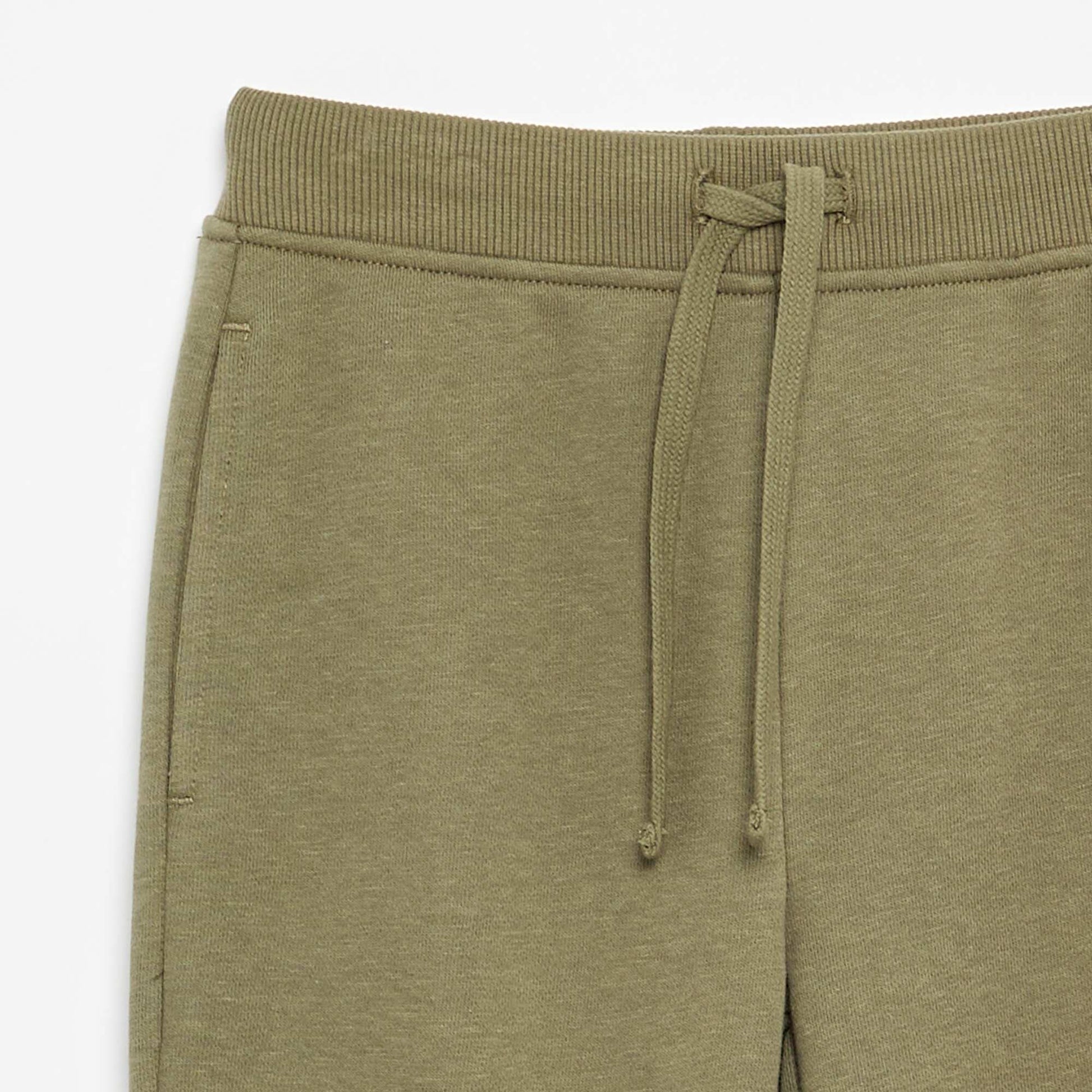 Plain joggers with elasticated waist GREEN
