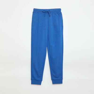 Plain joggers with elasticated waist BLUE