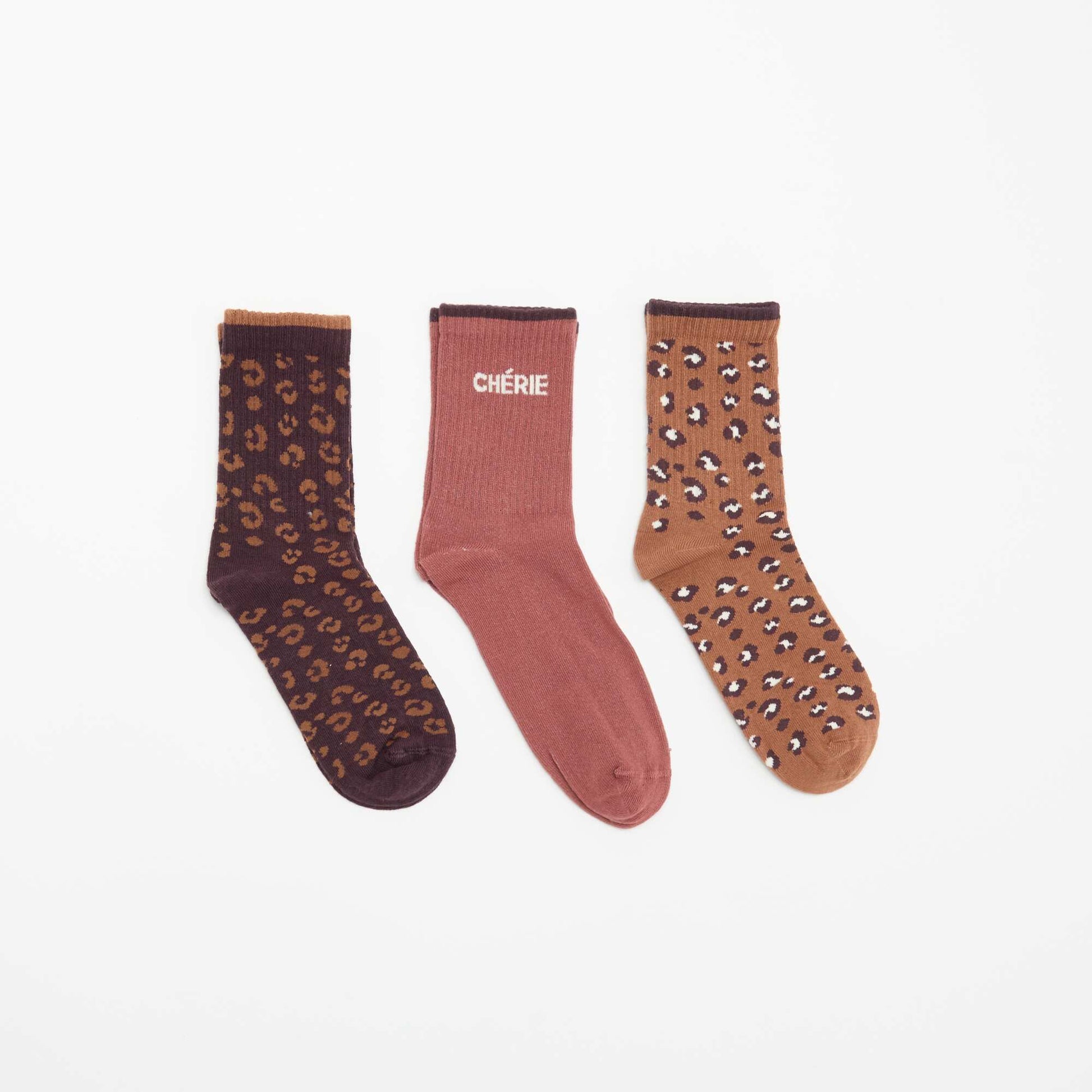 Fancy Ribbed Socks BEIGE