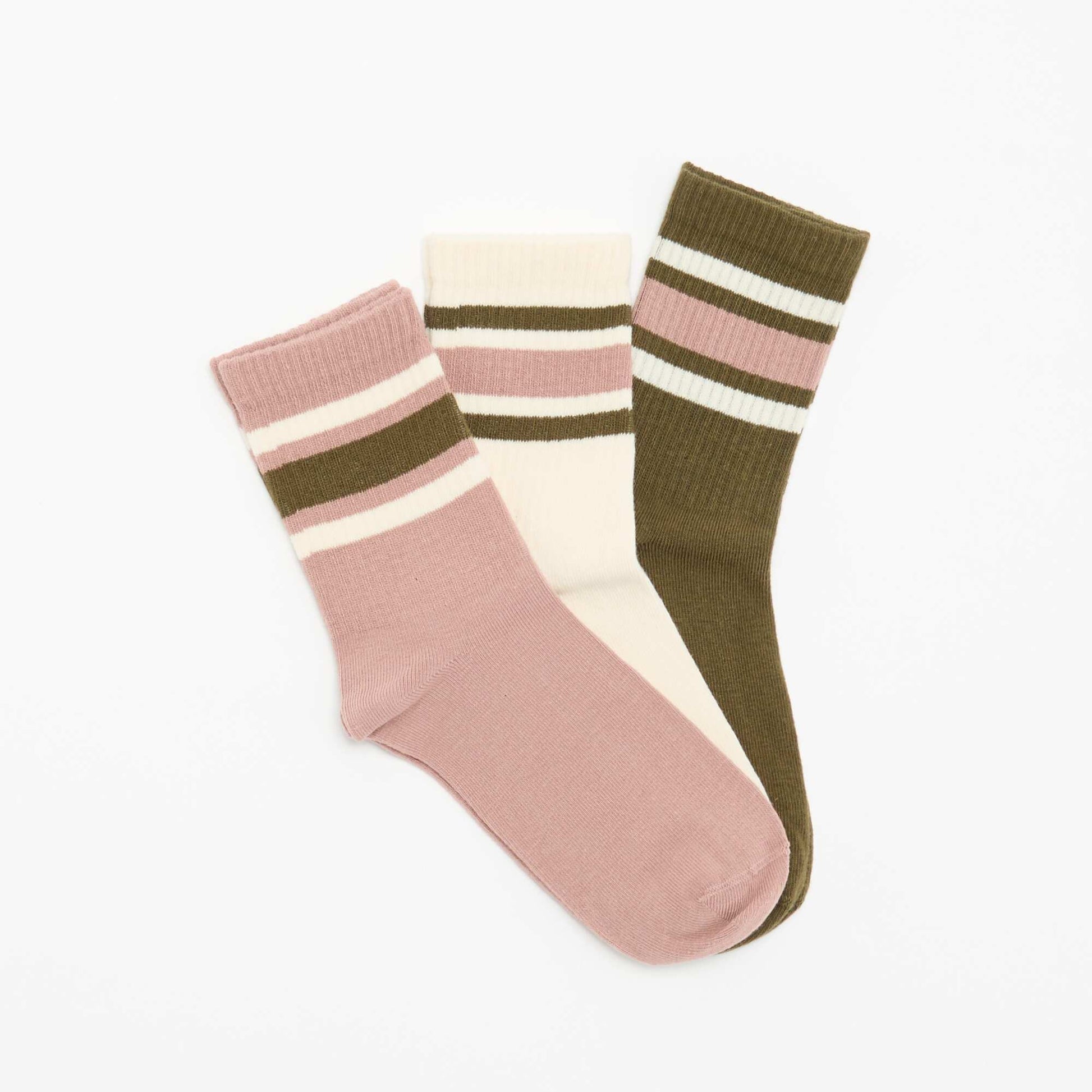 Fancy Ribbed Socks BROWN