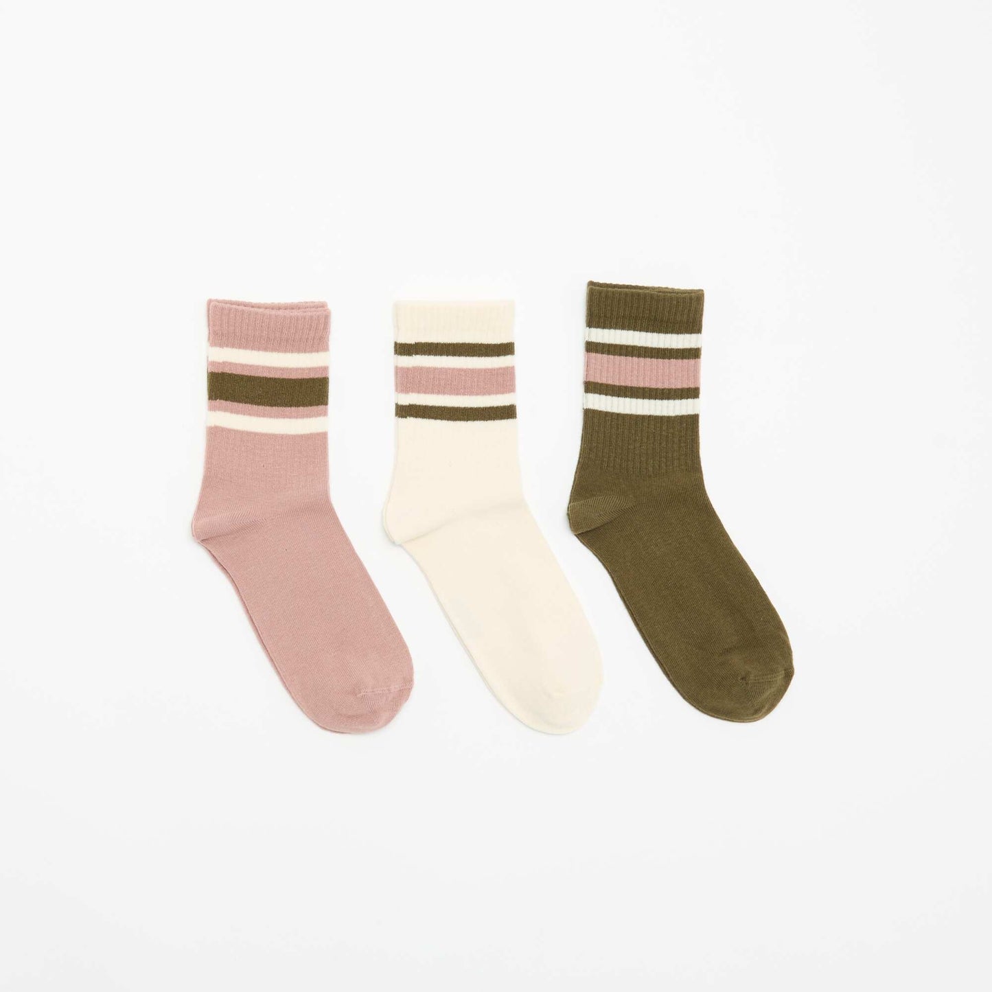 Fancy Ribbed Socks BROWN