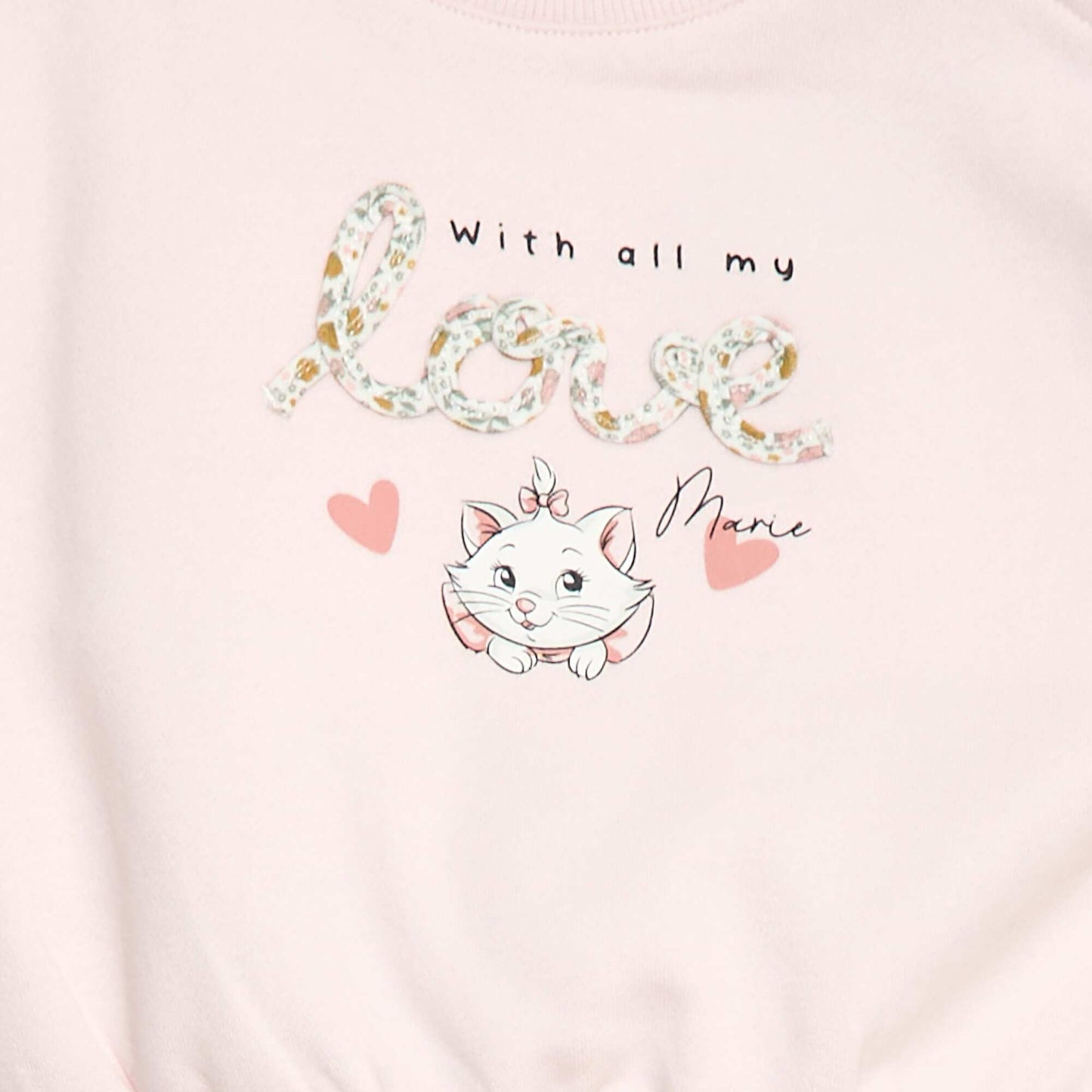 Disney Marie printed round neck sweatshirt PINK