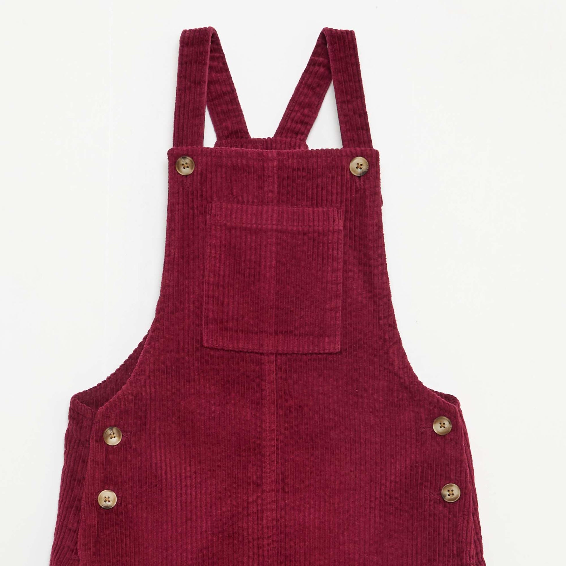 Corduroy Overall Dress with Pocket RED – Kiabi Corduroy Overall Dress with Pocket RED – Kiabi