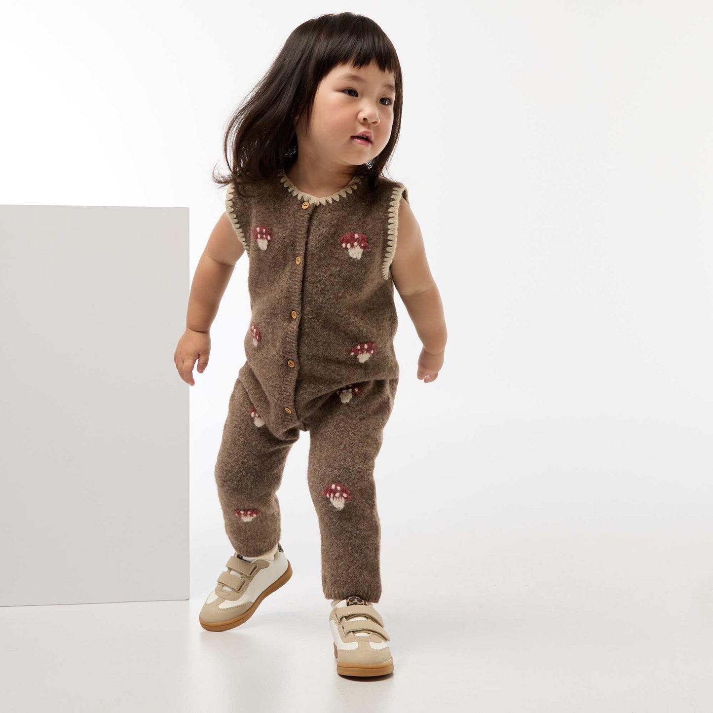 Long Knit Jumpsuit BROWN