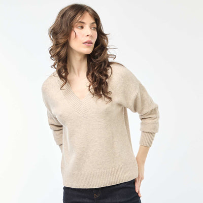 V-neck Jumper BEIGE