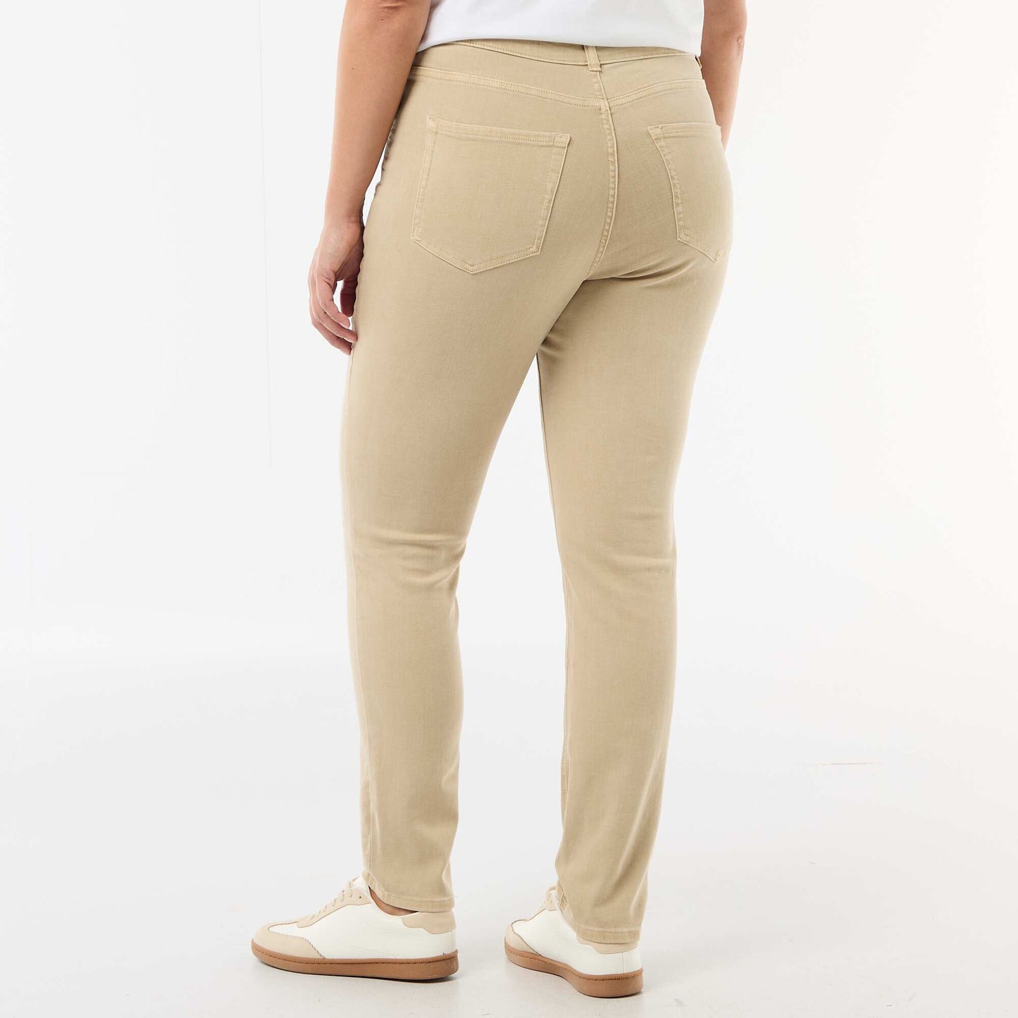 High-rise skinny trousers BEIGE