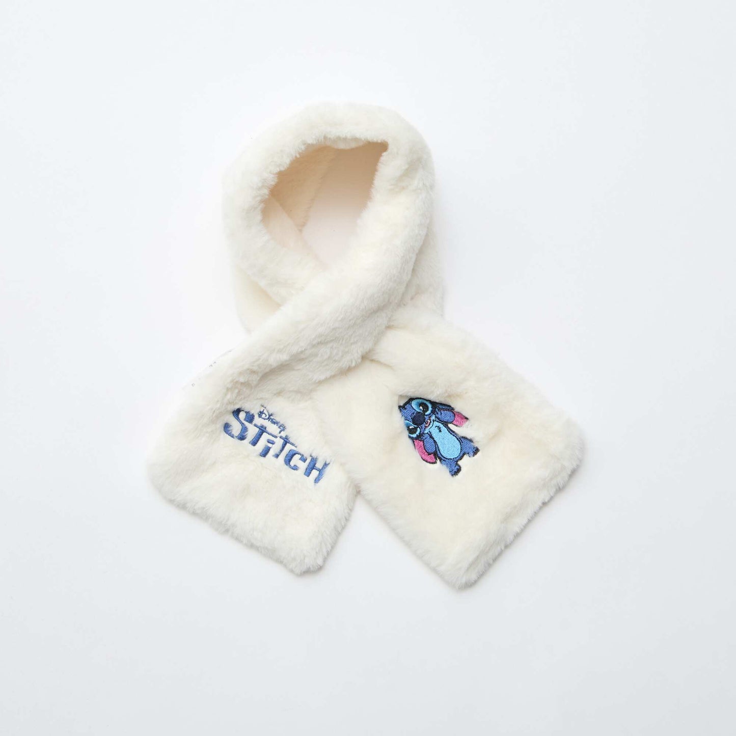 Stitch Plush Knit Scarf WHITE